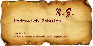 Modrovich Zebulon névjegykártya